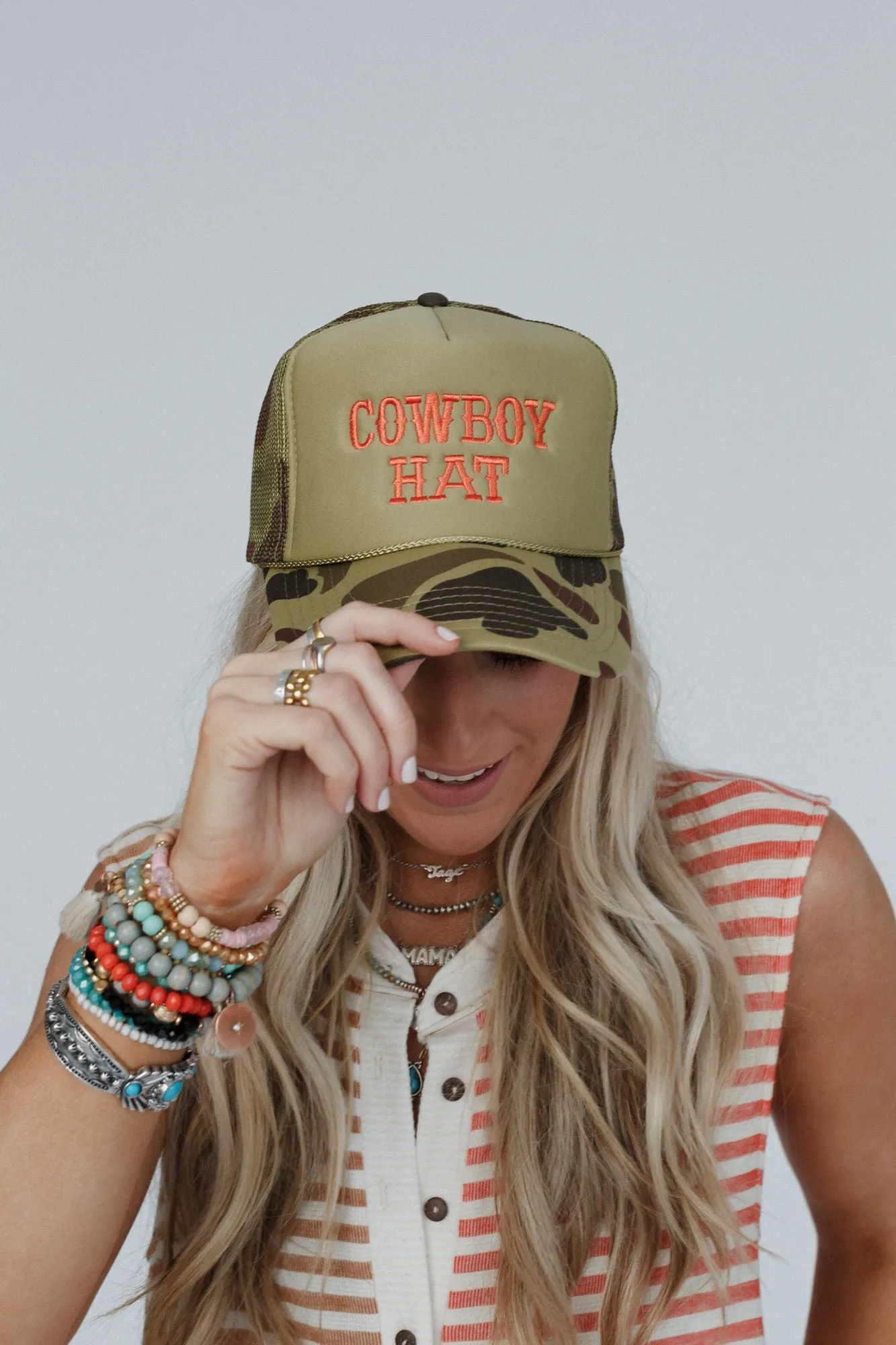 Not Your Cowboy Trucker Hat - Olive Camo