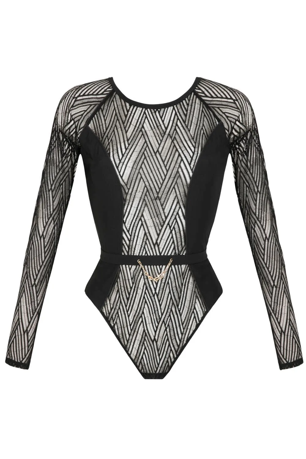 Onde Sensuelle Long Sleeve Thong Bodysuit