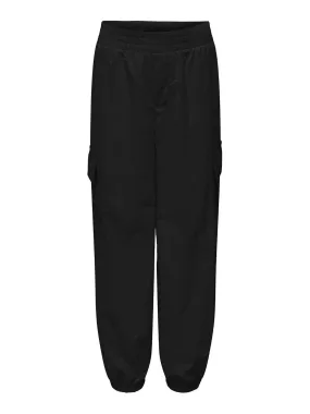 Only Kids Girls Echo Cargo Parachute Pants - Black