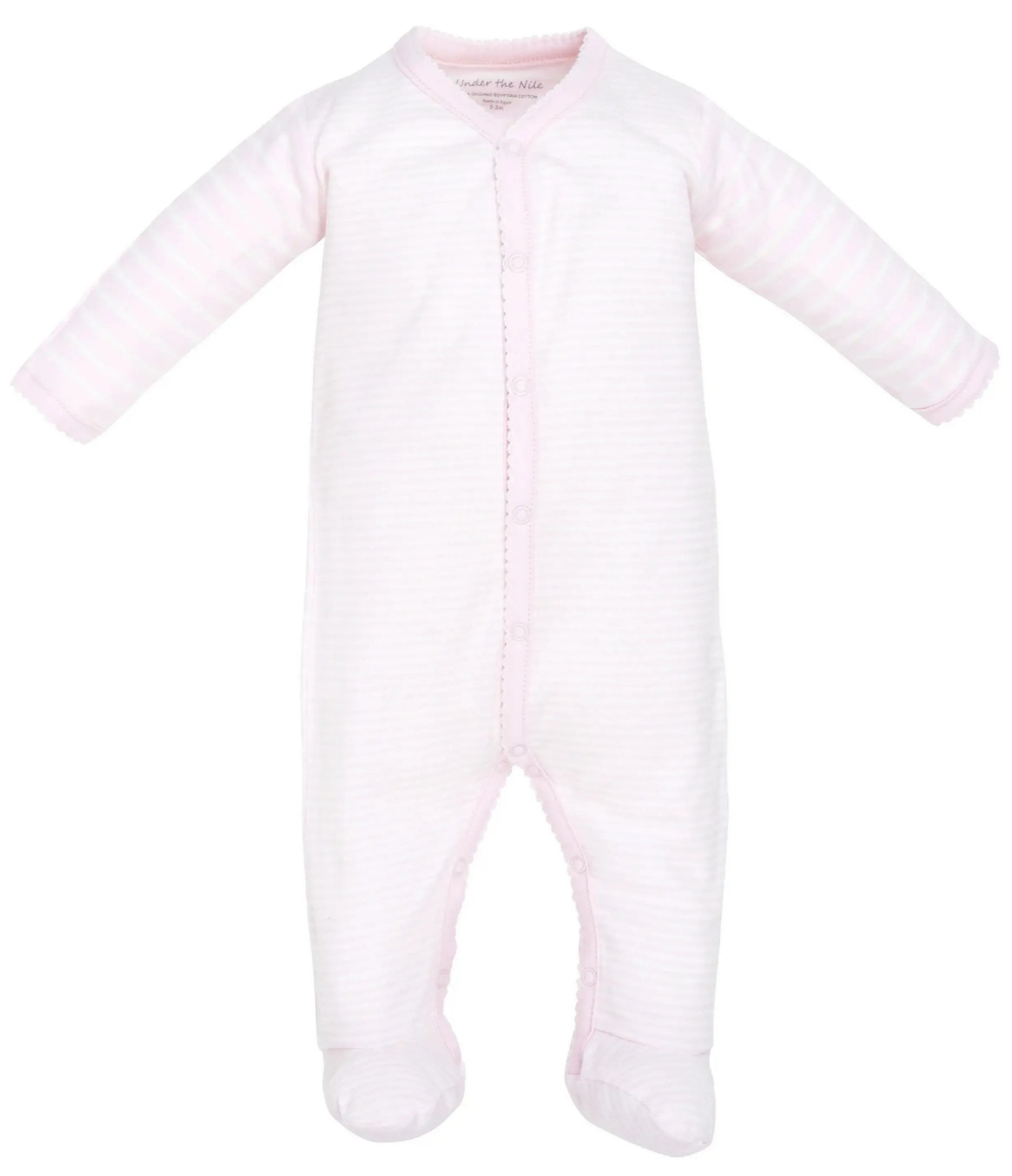 Organic Snap Front Footie - Pink Stripe