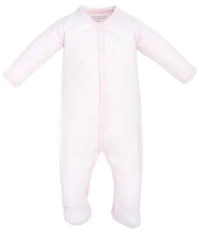 Organic Snap Front Footie - Pink Stripe