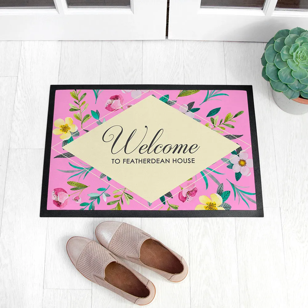 Personalised Floral Doormat