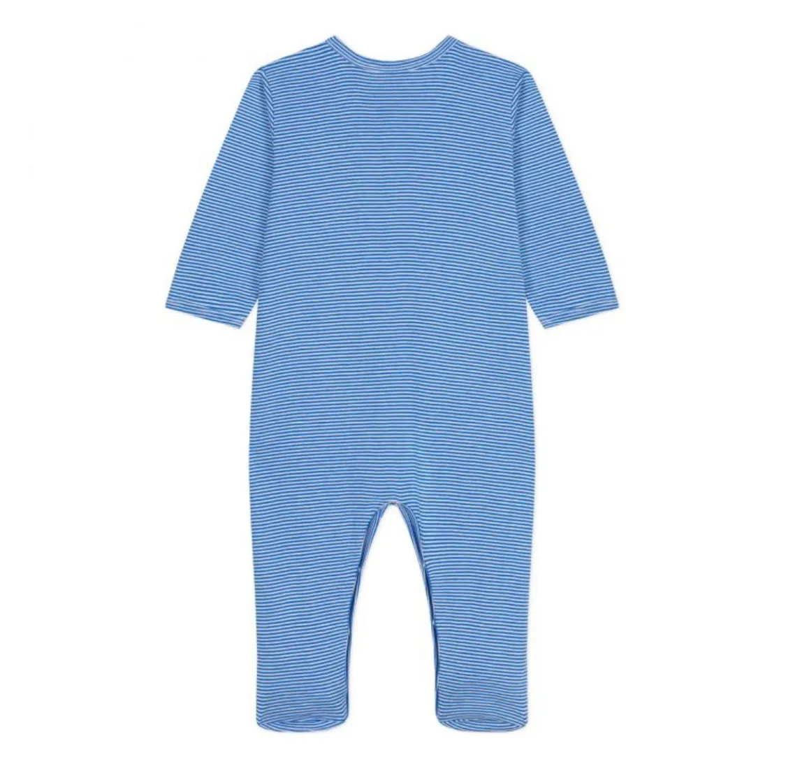 Petit Bateau Baby Boy Front Snap Striped Footie