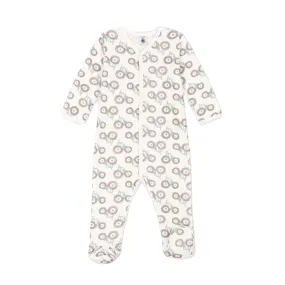 Petit Bateau Baby Boy Front Snap Tractor Print Footie