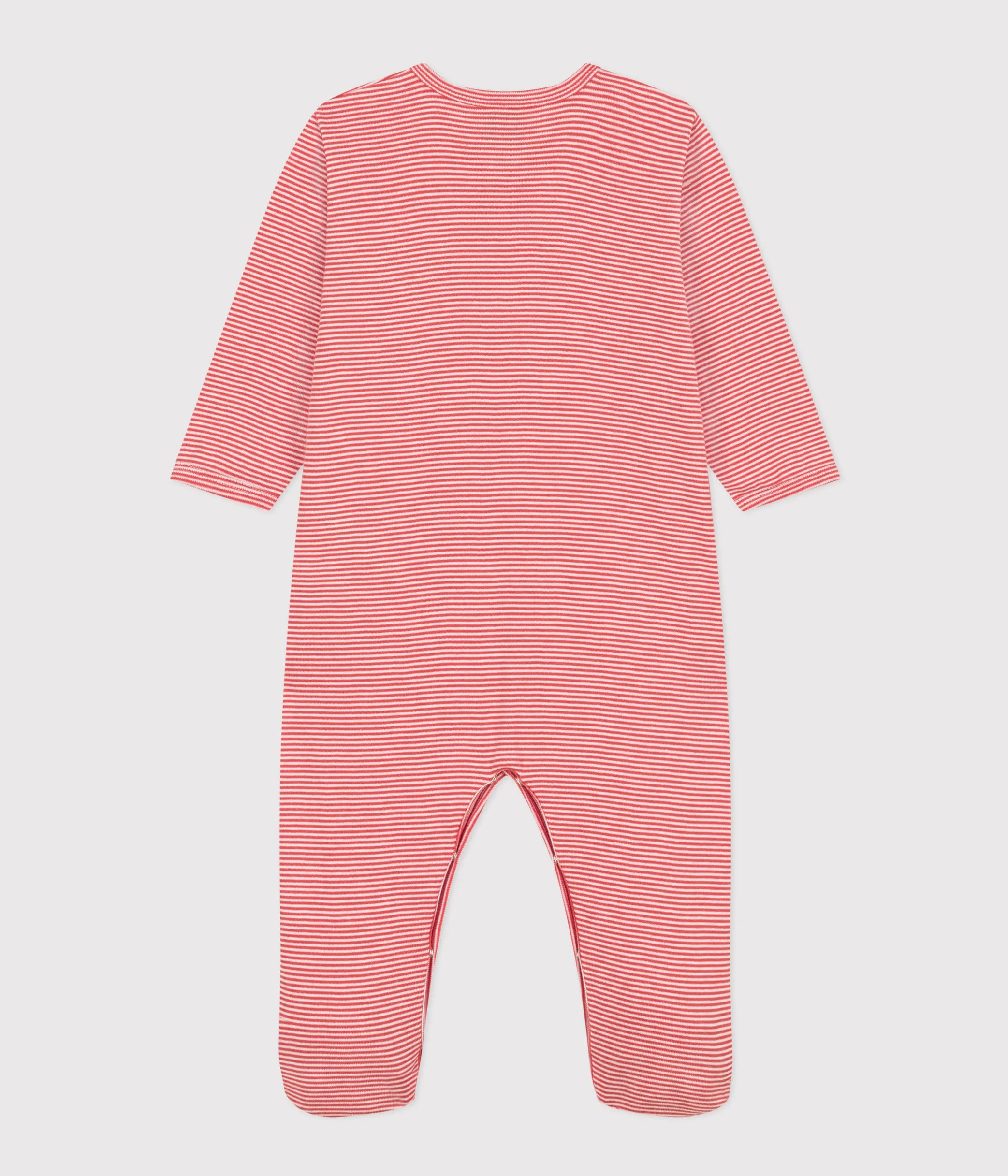 Petit Bateau Baby Girl Front Snap Striped Footie