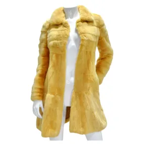 Philosophy Di Alberta Ferretti 1990s Mustard Yellow Mink Fur Coat