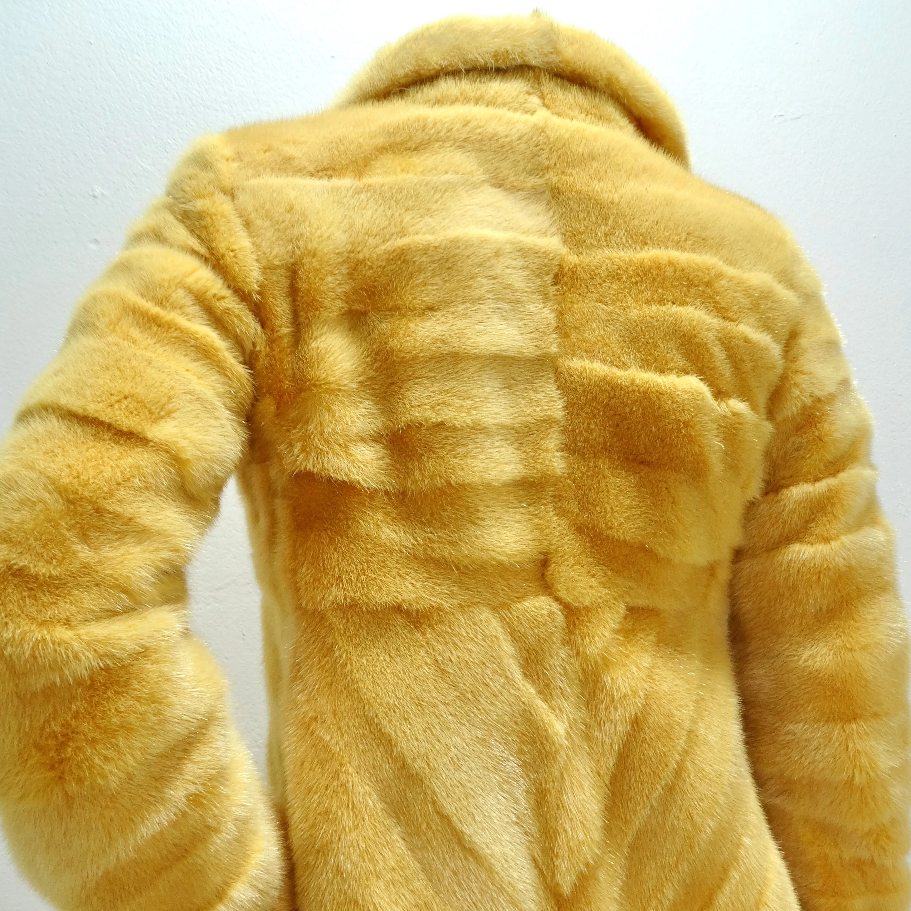 Philosophy Di Alberta Ferretti 1990s Mustard Yellow Mink Fur Coat