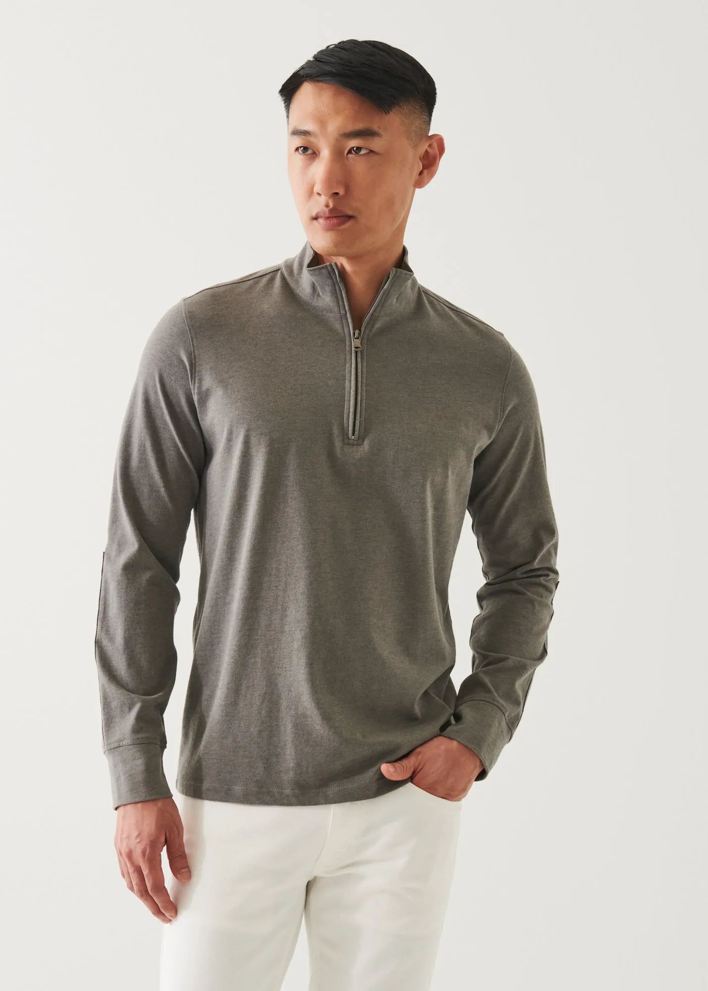 PIMA COTTON STRETCH OVERDYE QUARTER ZIP