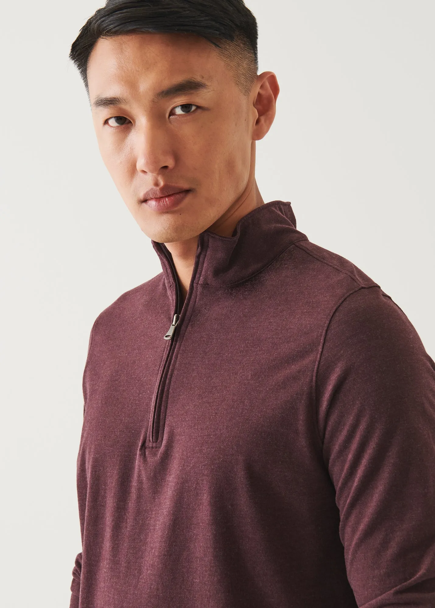 PIMA COTTON STRETCH OVERDYE QUARTER ZIP