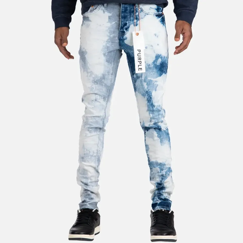 Purple Brand Two-Tone Bleach Jean Mid Indigo