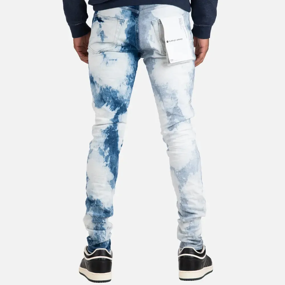 Purple Brand Two-Tone Bleach Jean Mid Indigo