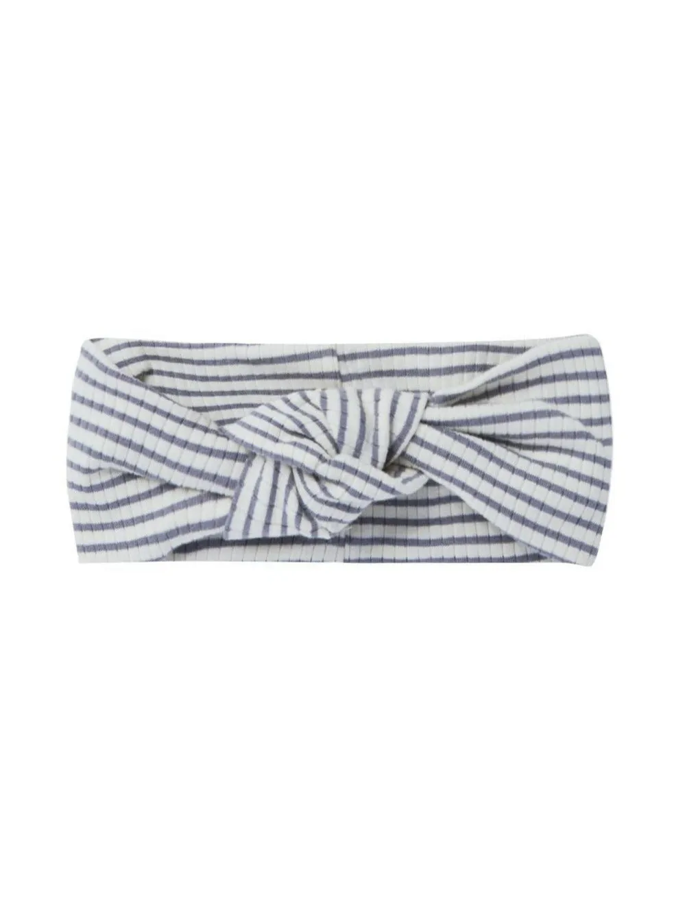 Quincy Mae Ribbed Knotted Headband | Indigo Stripe