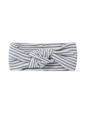 Quincy Mae Ribbed Knotted Headband | Indigo Stripe