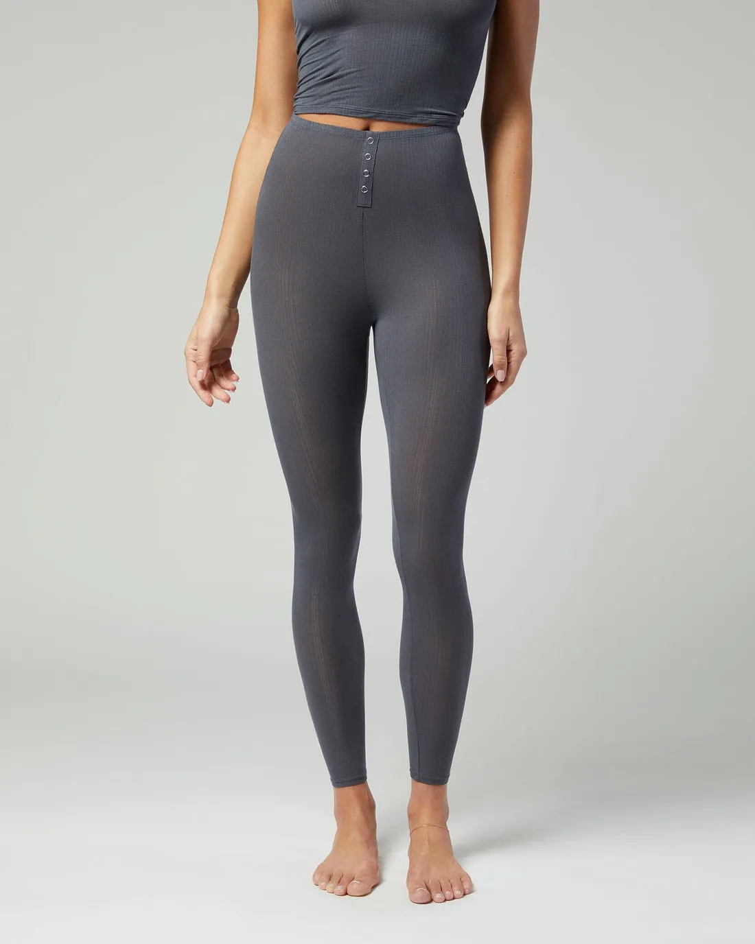 Rib Snap Front Legging