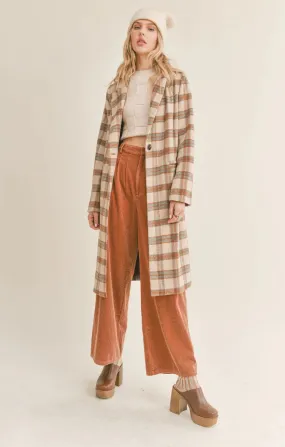 SAGE THE LABEL- NATURE LOVER PLAID COAT