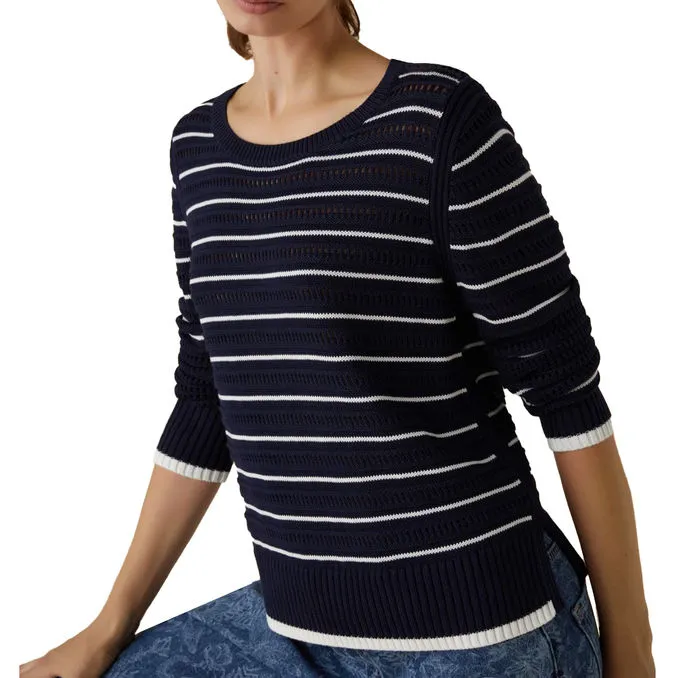  SARAGO PULL Woman Navy White