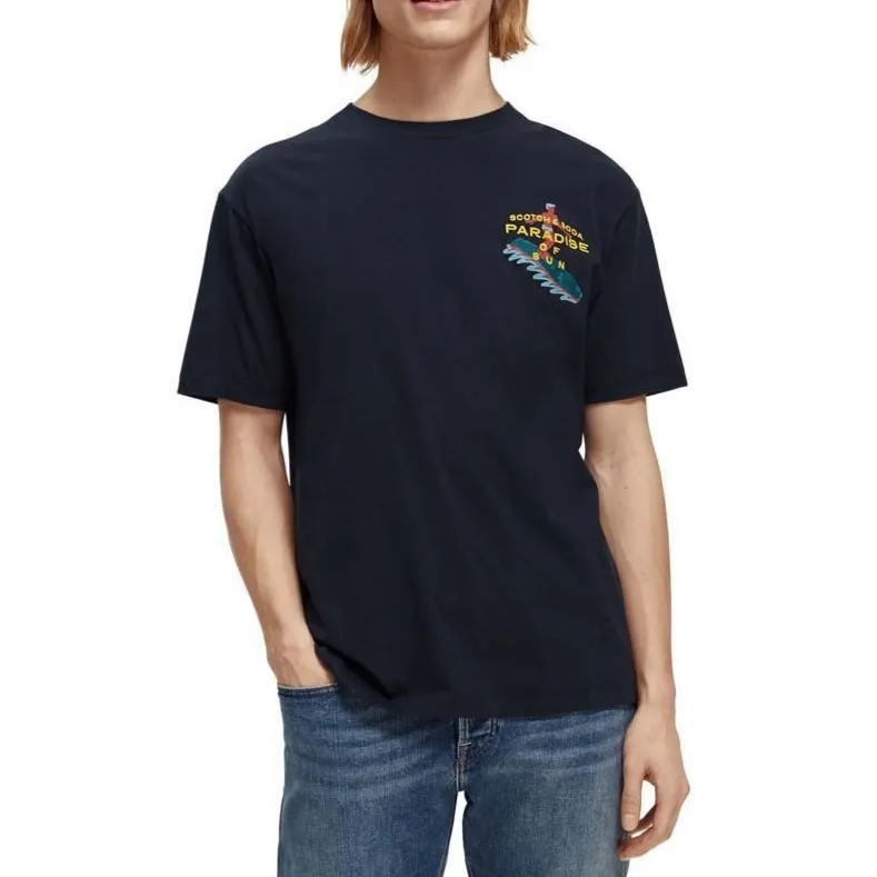 Scotch & Soda  |Crew Neck Unisex Plain Cotton Short Sleeves Logo Surf Style