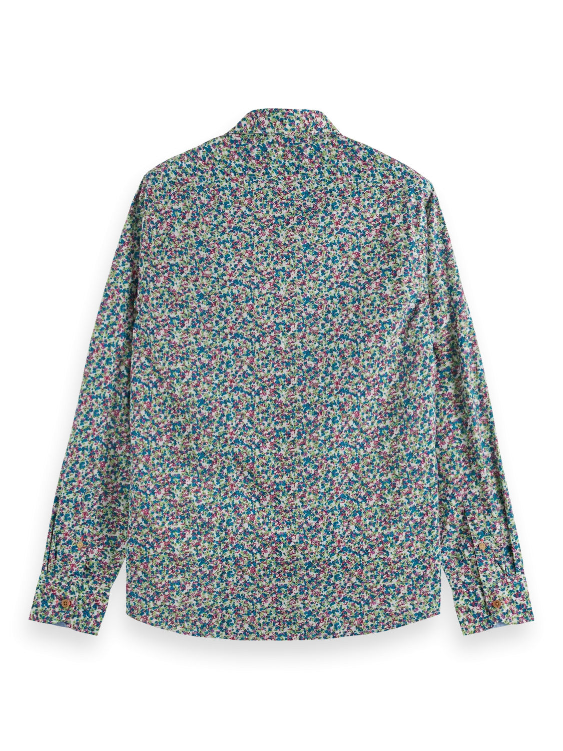 Scotch & Soda - Printed Poplin Shirt - Green Ikat Flower