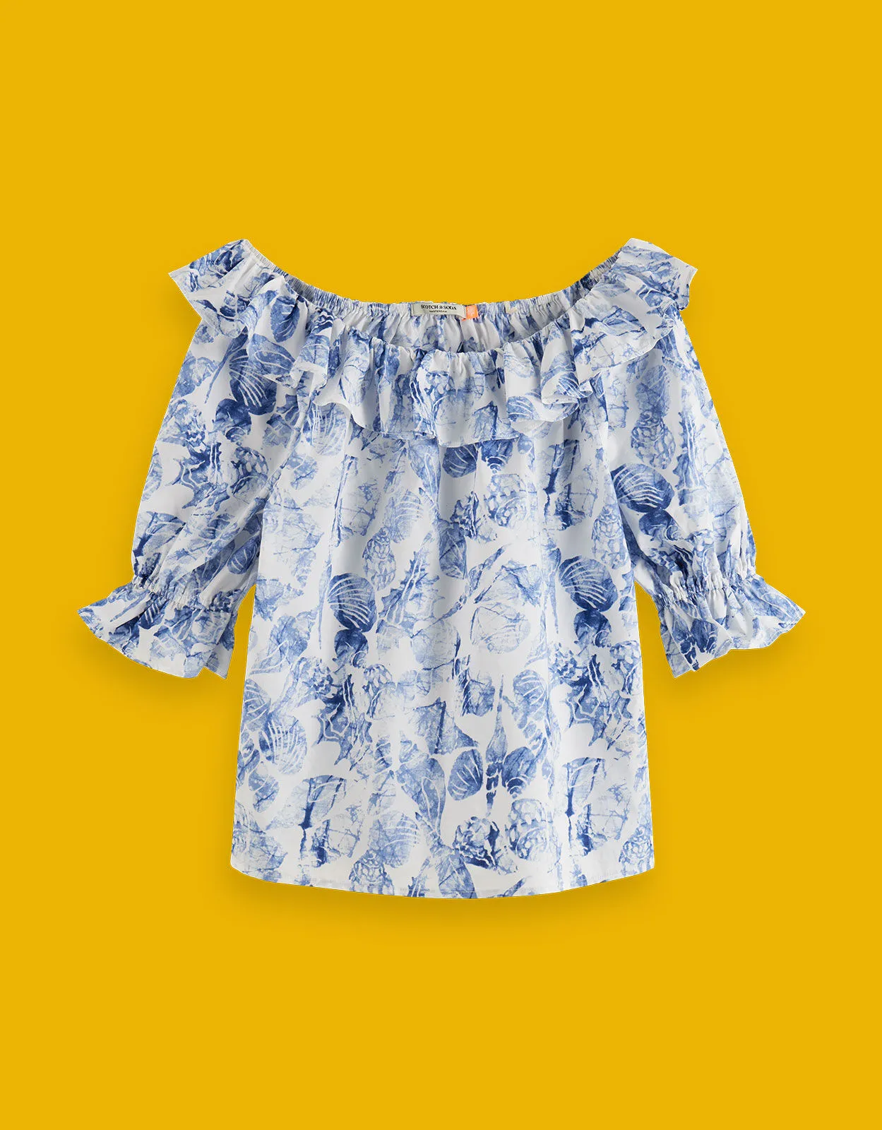 Scotch and Soda Off-Shoulder Top Blue