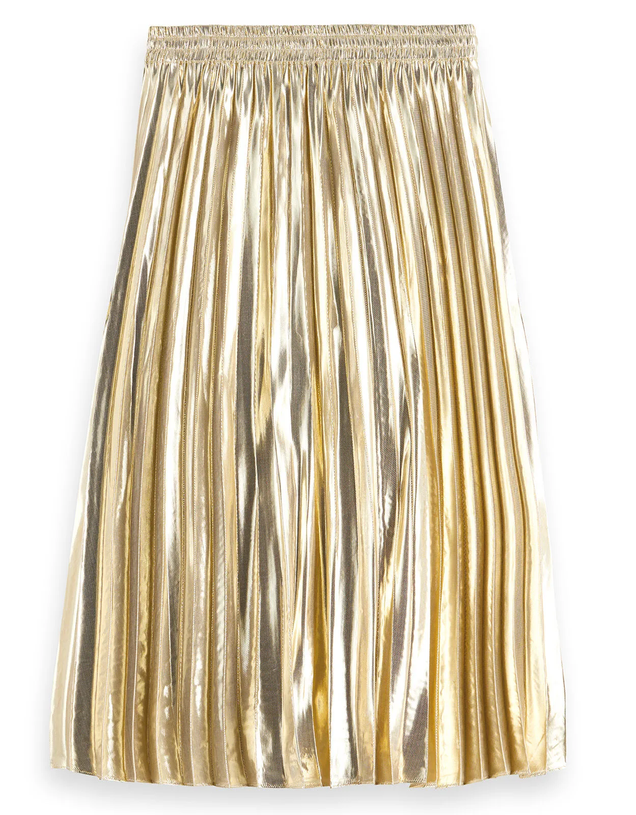 Scotch and Soda Pleated Midi Skirt Gold