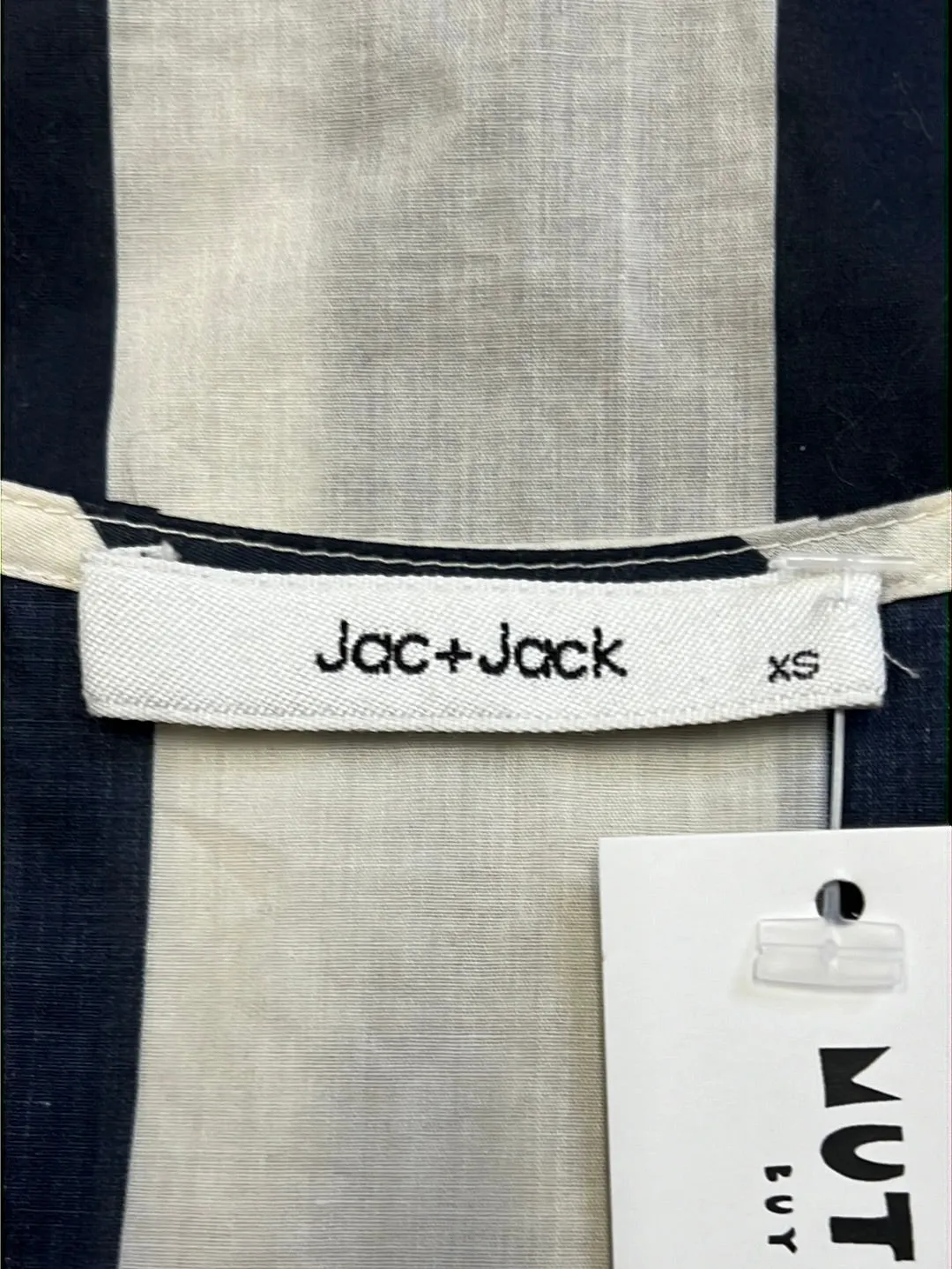 Size XS - Jac + Jack Navy and White Stripe Top