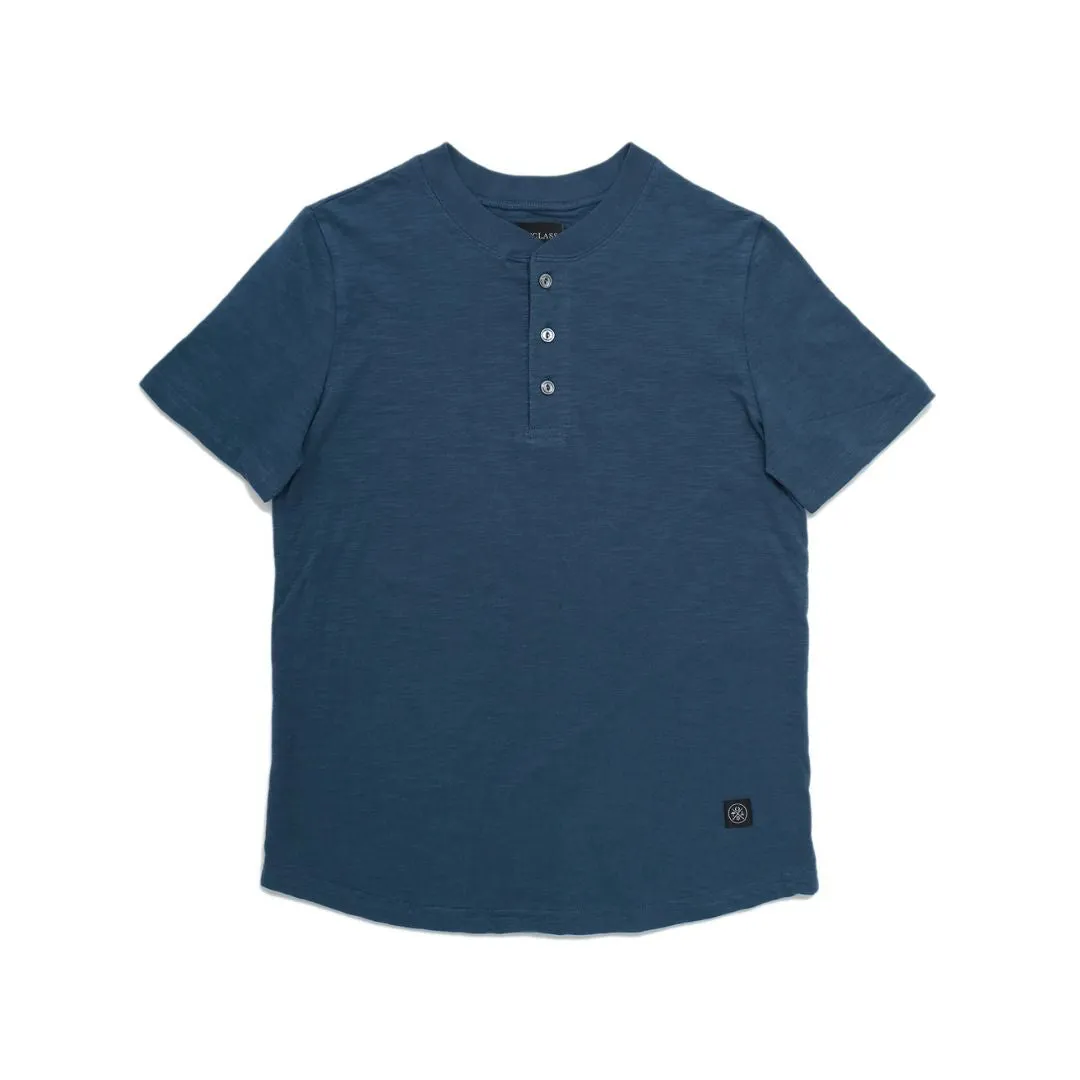 Slub S/S Henley (Faded Indigo)