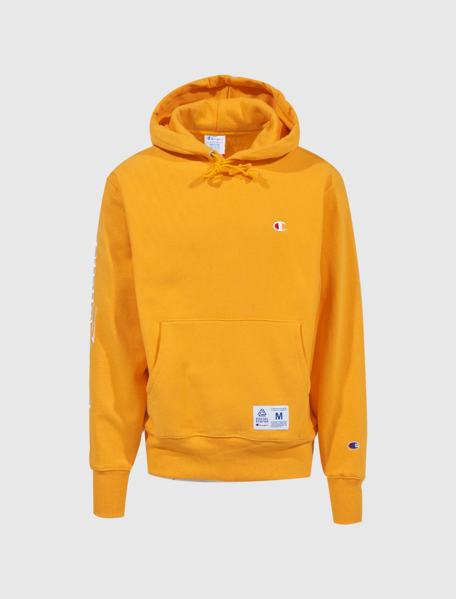 SOCIAL STATUS SOCIAL STATUS REVERSE WEAVE PULLOVER HOODIE   GOLD