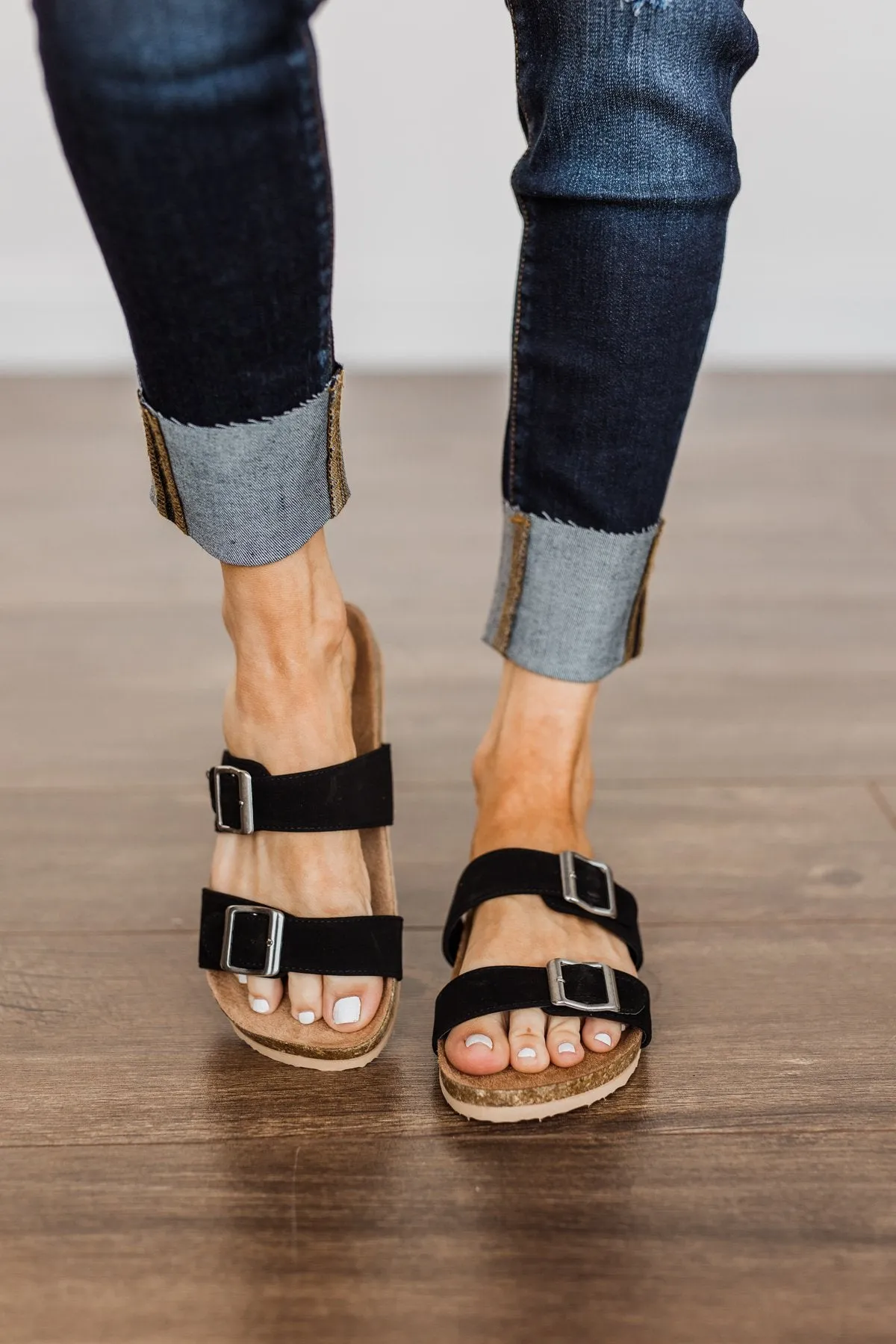 Soda Dunya Sandals- Black