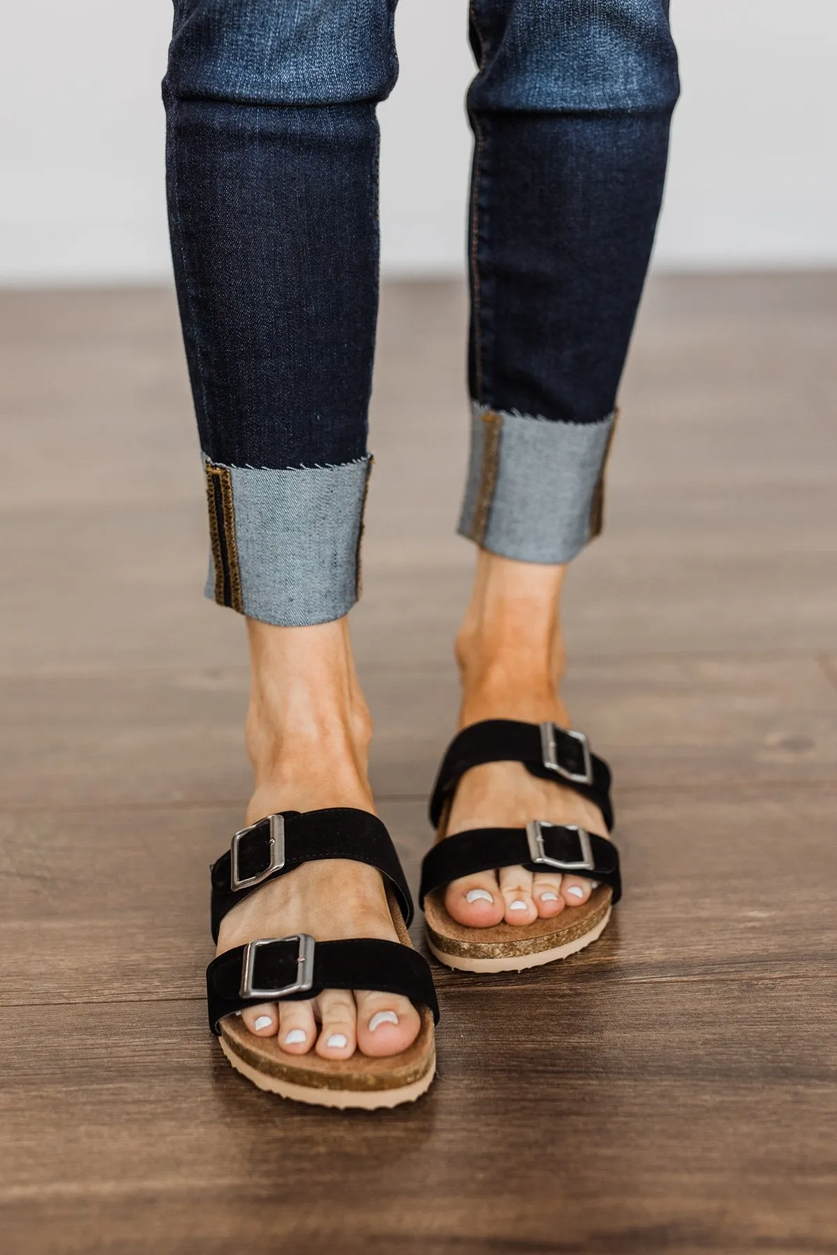 Soda Dunya Sandals- Black