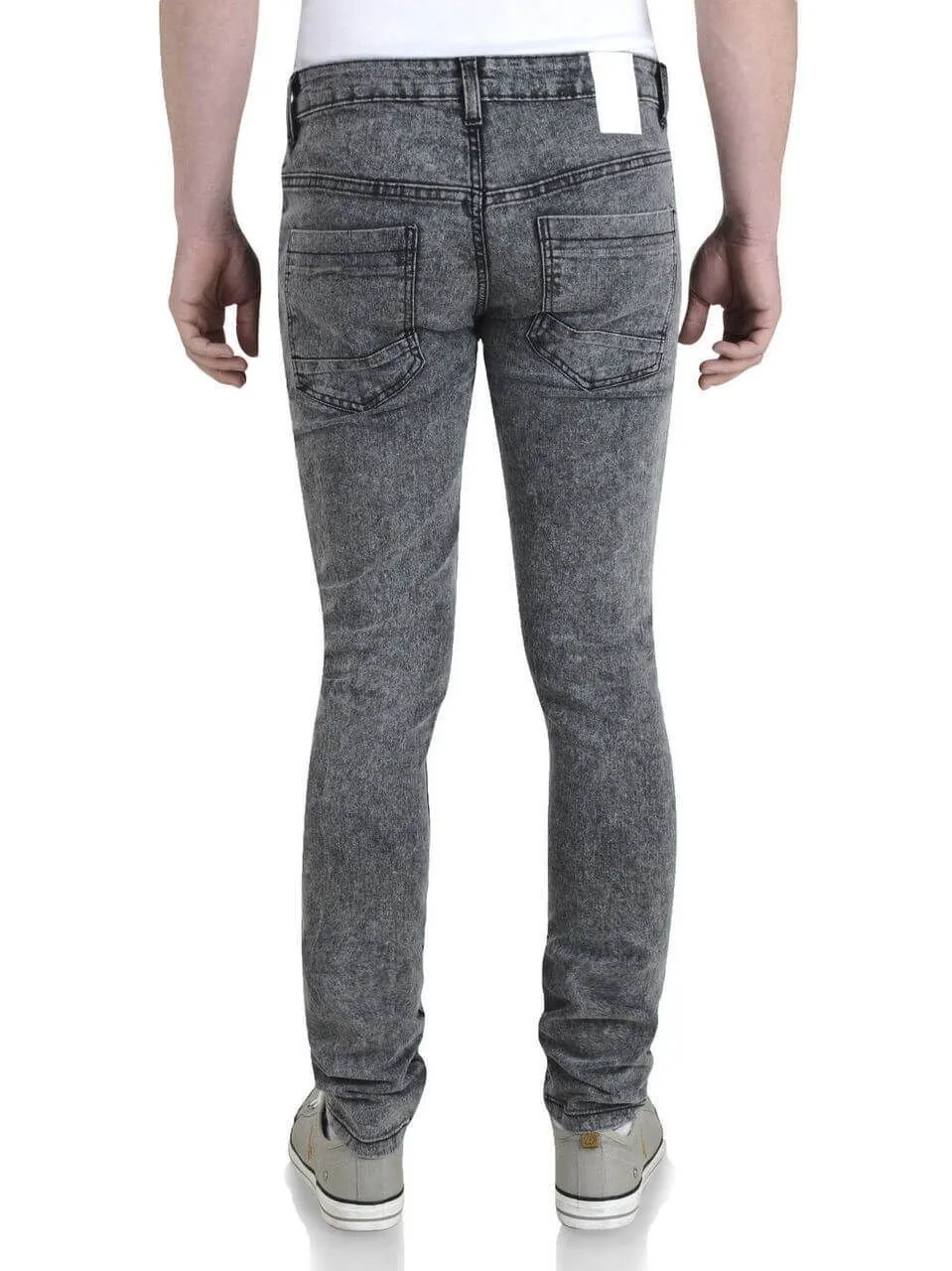 Soul Star Skinny Fit Slim Tapered Denim Jeans Dark Wash Snow