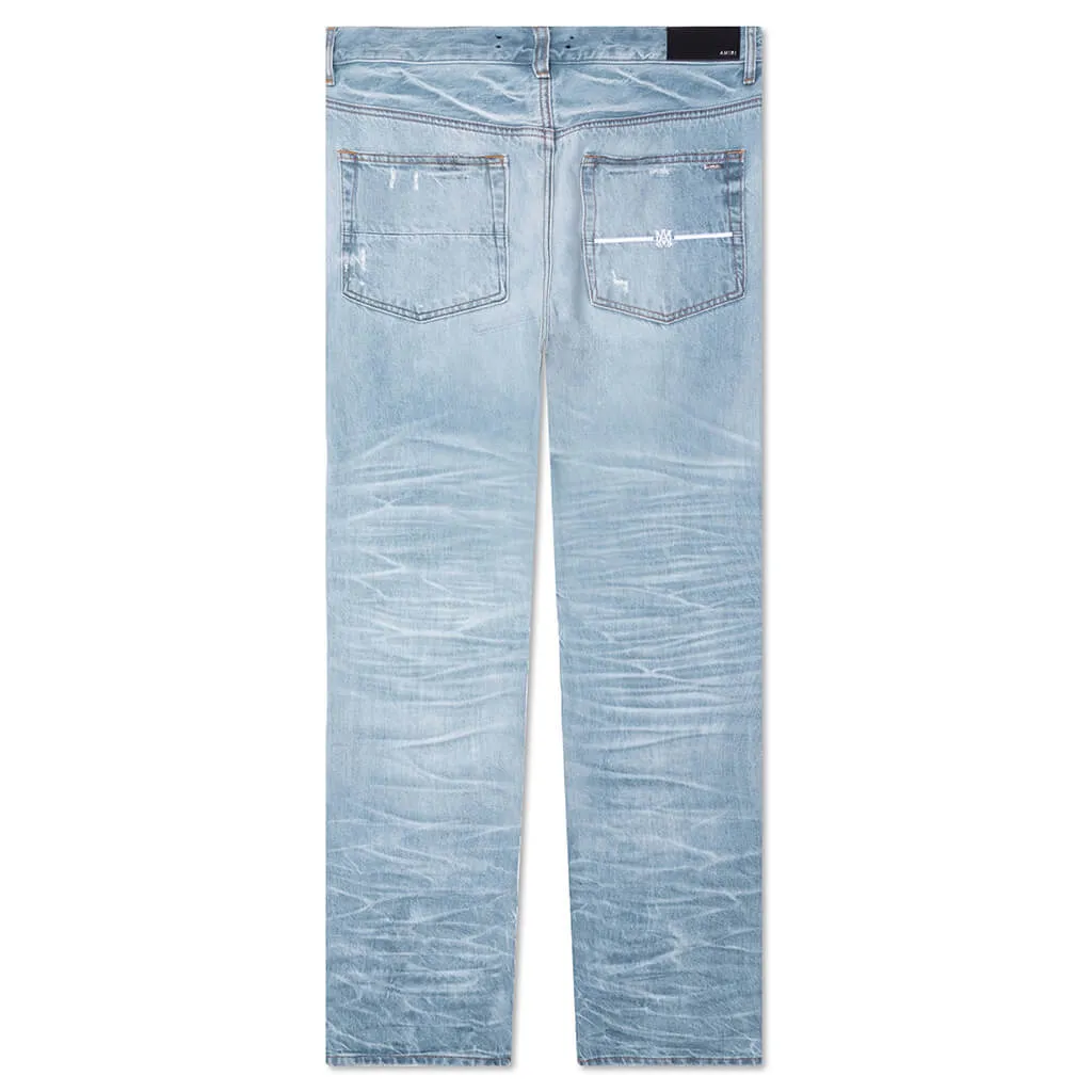 Straight Fit Aloha Patch Jean - Faded Indigo