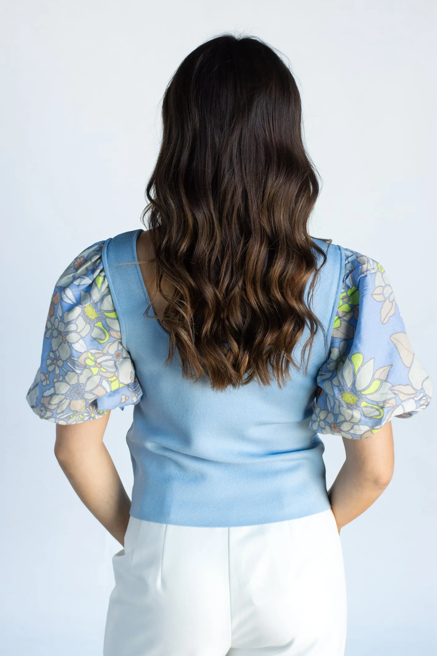 Sweet at Heart Blue Floral Top