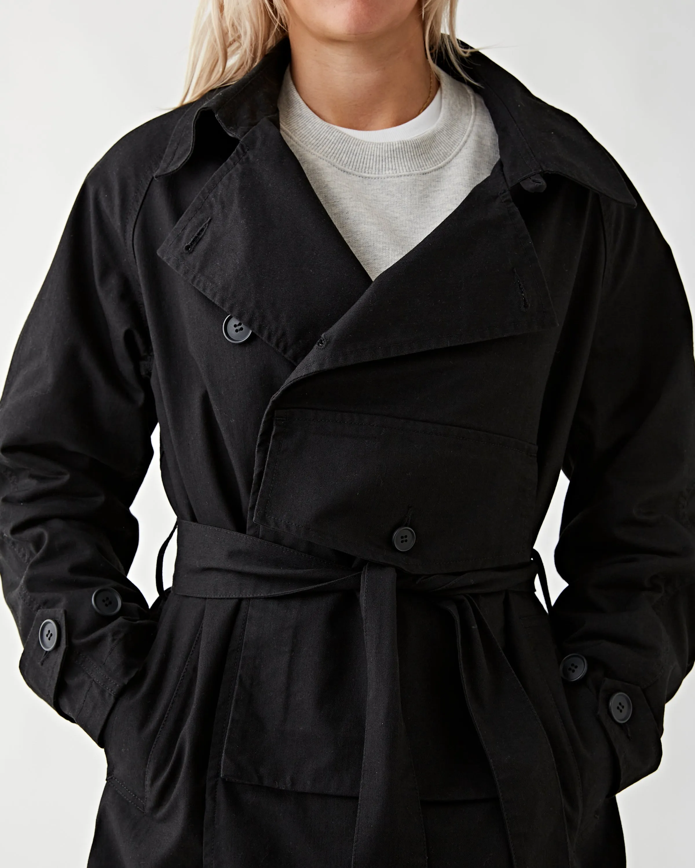 TAKIBI Chino Trench Coat Black