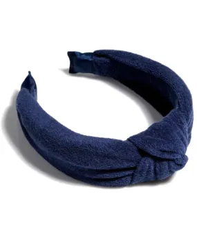 Terry Knotted Headband - Navy