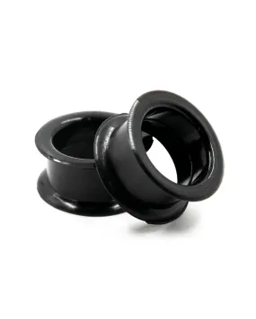 Thicker Black Double Flared Silicone Tunnel 4Mm - 20mm