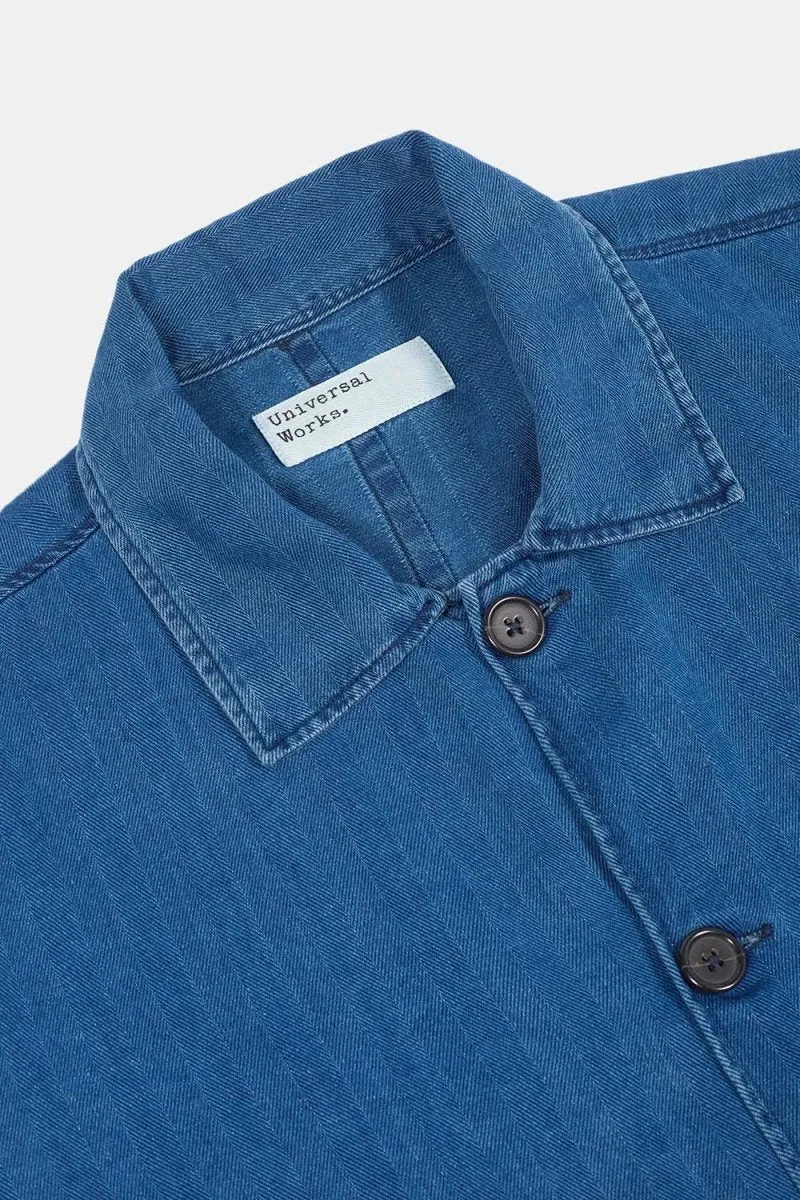 Universal Works Herringbone Denim Travail Shirt (Faded Indigo)