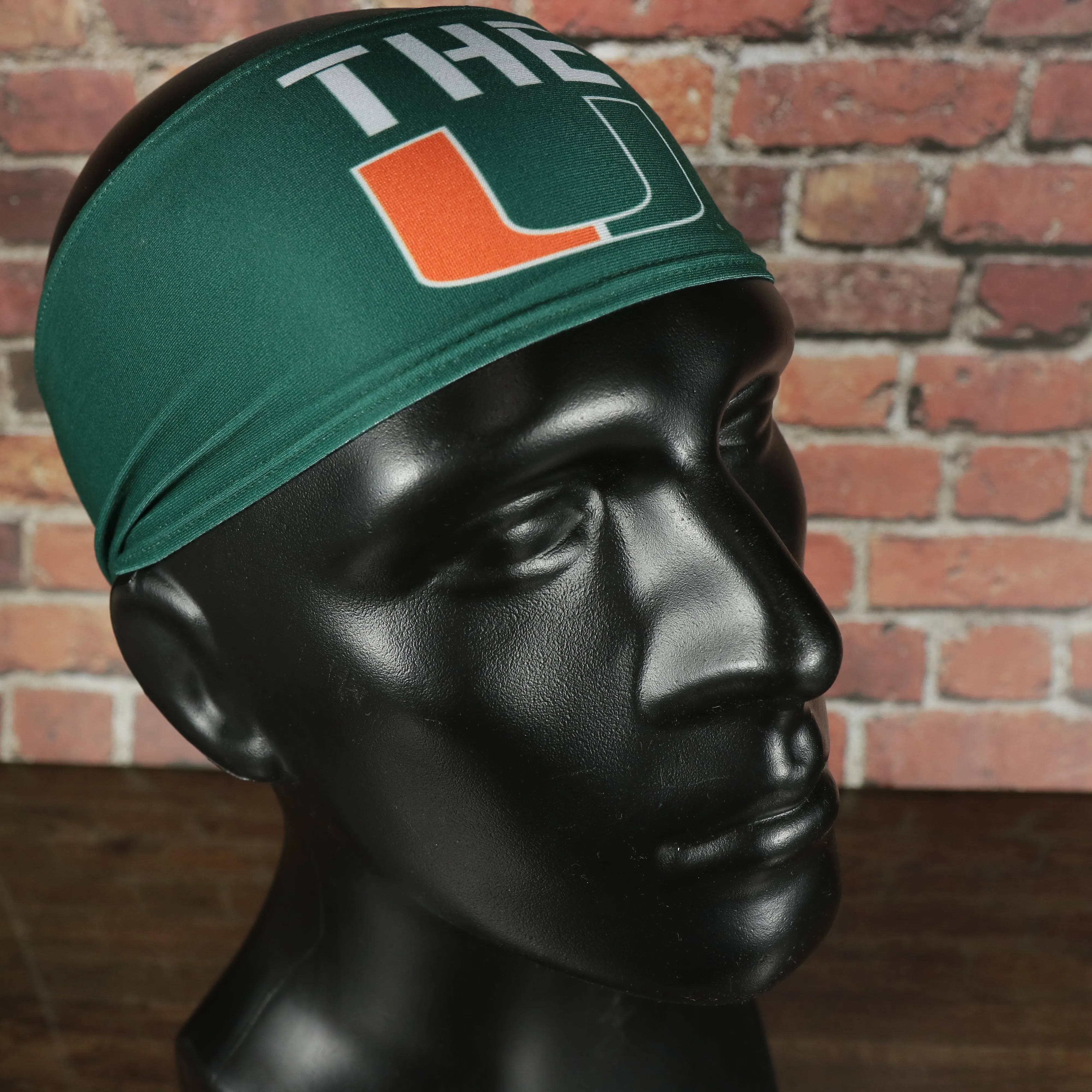 University of Miami The U Moisture Wicking UPF 50+ Green Headband | Officially Licensed Junk Brands