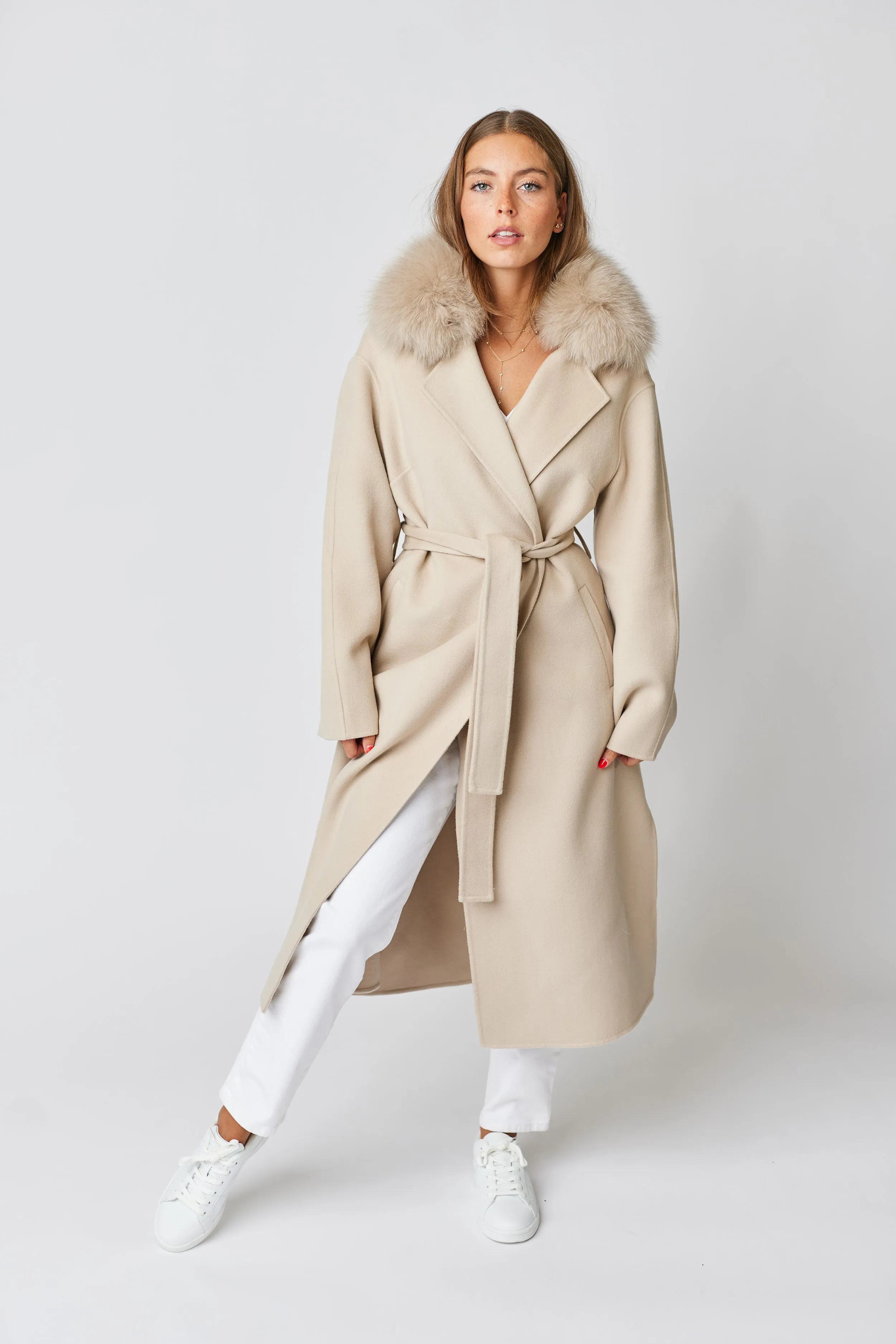 Victoire II Cashmere Coat - Beige