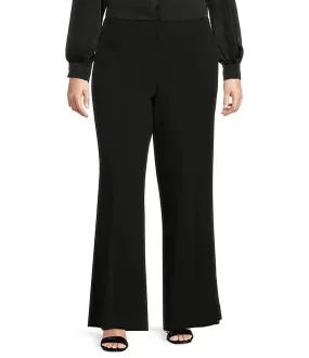 Vince Camuto Women's Plus Straight Leg Belted Pants Black Size 24W