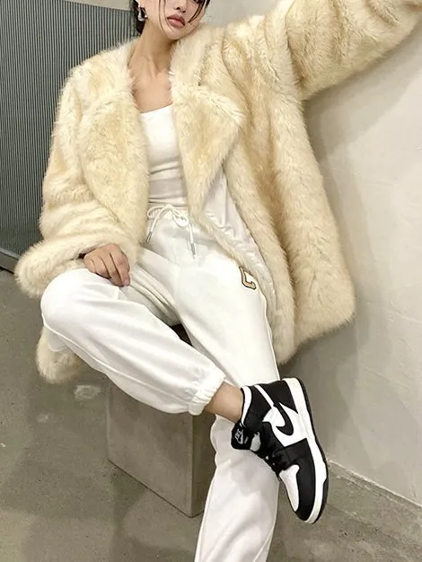 Vintage Imitation Fox Eco-friendly Fur Coat