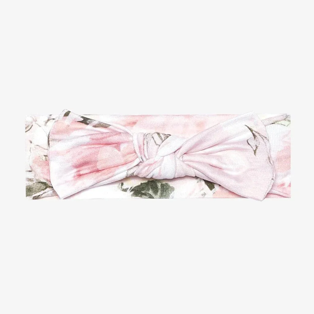 Vintage Pink Rose Swaddle & Headband Set