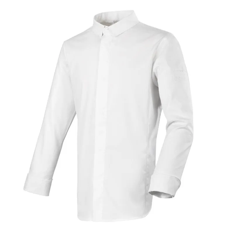 White Long Sleeve Shirt Style Kitchen Coat FIGARI - ROBUR