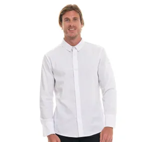 White Long Sleeve Shirt Style Kitchen Coat FIGARI - ROBUR