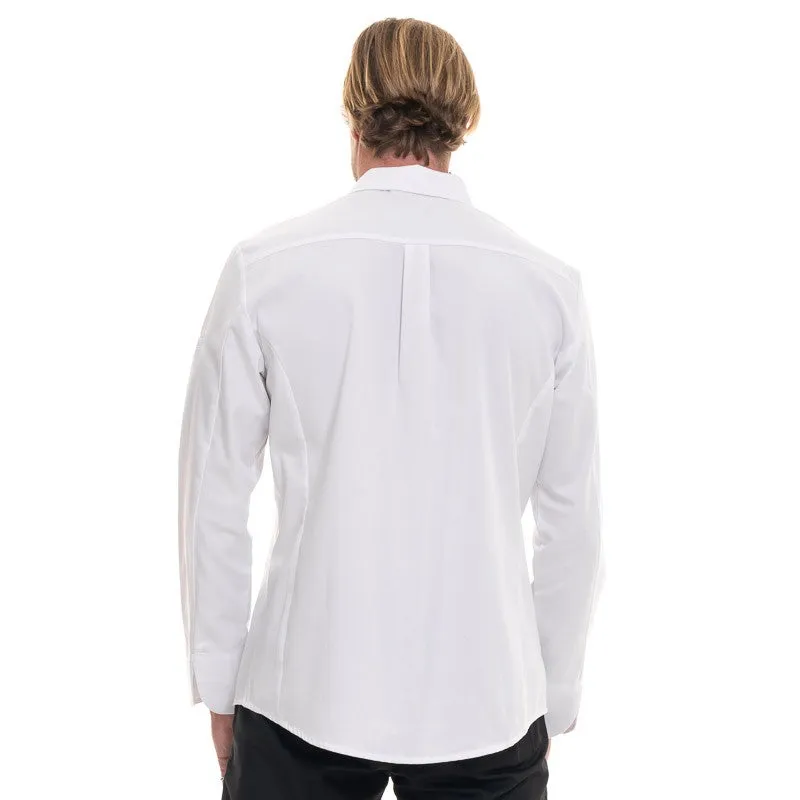 White Long Sleeve Shirt Style Kitchen Coat FIGARI - ROBUR