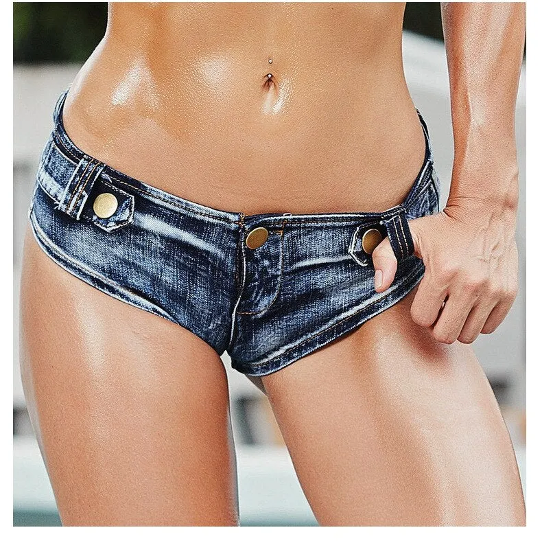 Women's Sexy Summer Beach Style Low Waist Skinny Denim Shorts