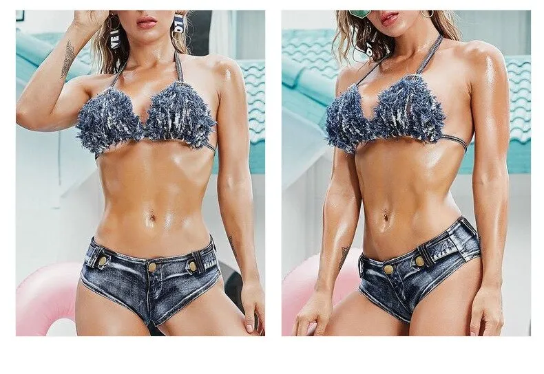 Women's Sexy Summer Beach Style Low Waist Skinny Denim Shorts