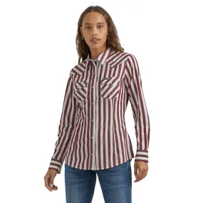 Women's Wrangler Red and White Striped Shirt