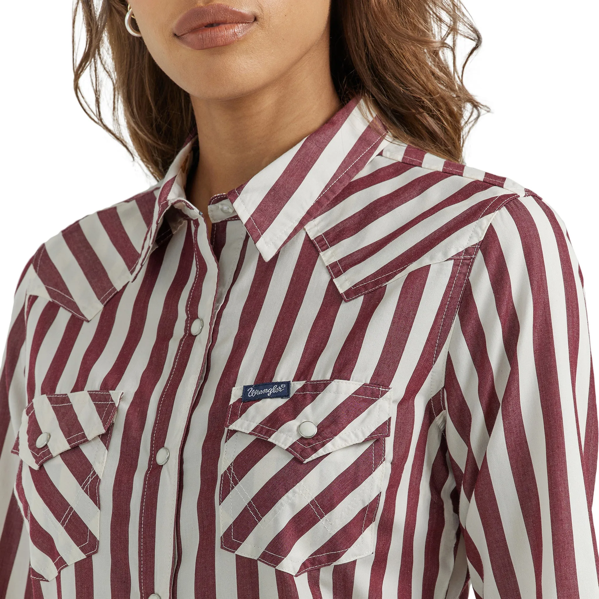 Women's Wrangler Red and White Striped Shirt