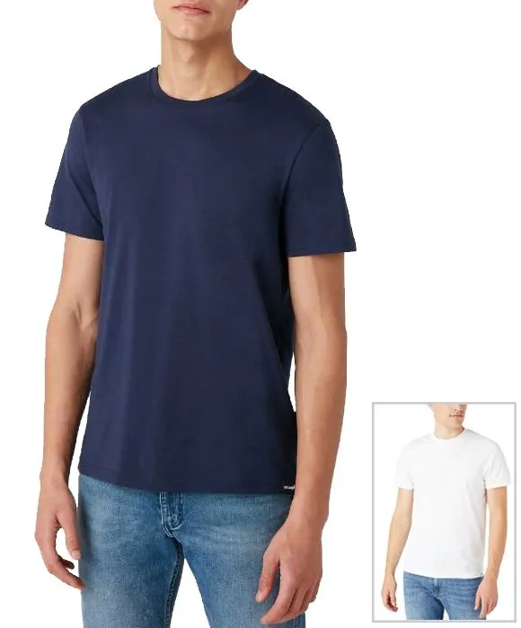 Wrangler 2 Pack Short Sleeve T-Shirt White/Navy