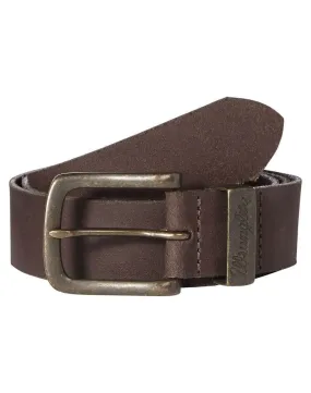 Wrangler Basic Leather Metal Loop Belt Brown